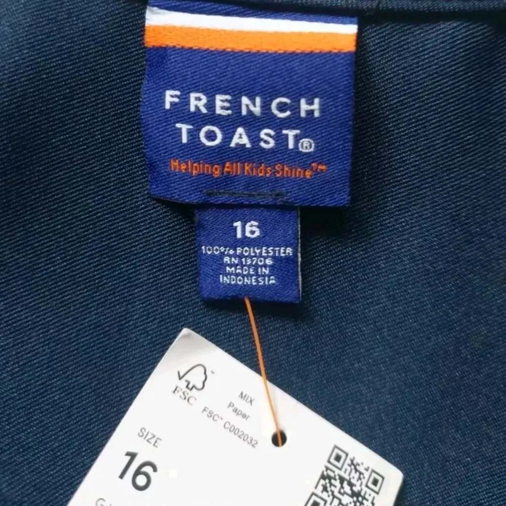 French Toast Little Girls V-Neck Pleated Jumper Navy Size 16‎